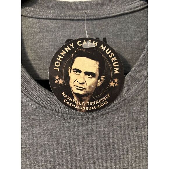 Johnny Cash American Rebel Small t-shirt grey red blue poly cotton rayon soft - Picture 10 of 11